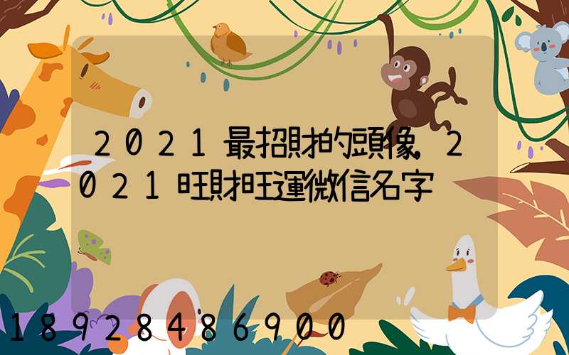 2021最招財的頭像,2021旺財旺運微信名字