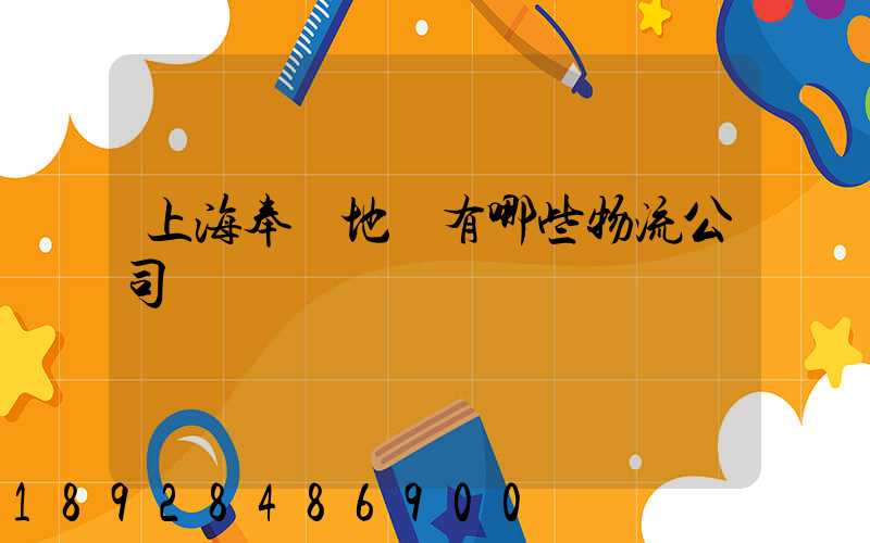 上海奉賢地區有哪些物流公司