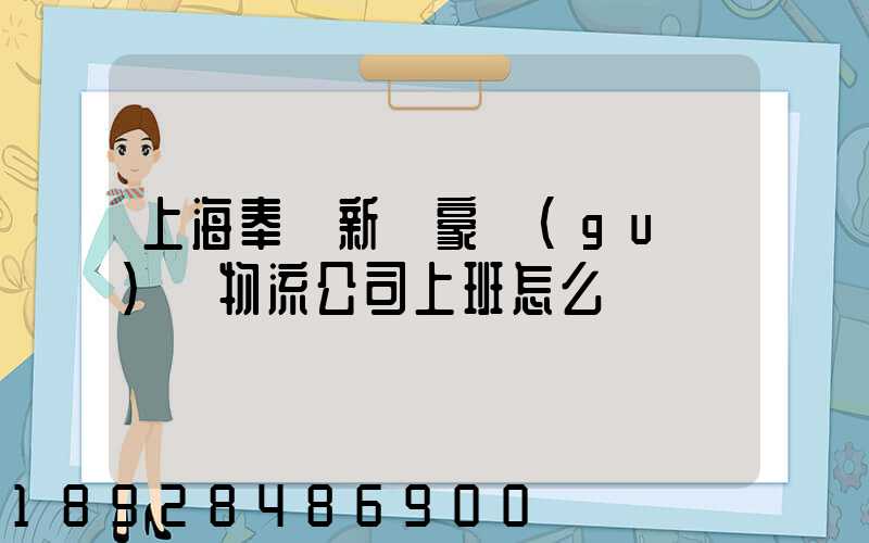 上海奉賢新銀豪國(guó)際物流公司上班怎么樣