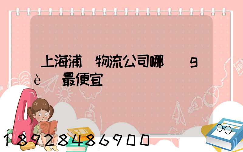 上海浦東物流公司哪個(gè)最便宜