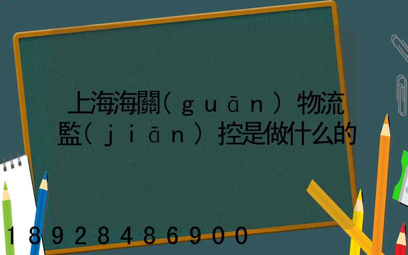 上海海關(guān)物流監(jiān)控是做什么的