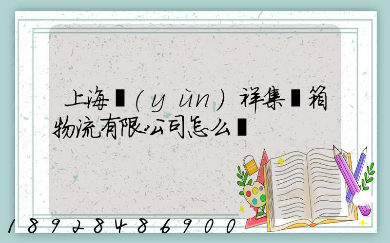 上海運(yùn)祥集裝箱物流有限公司怎么樣