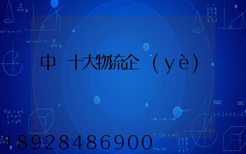 中國十大物流企業(yè)
