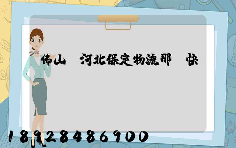 佛山發河北保定物流那個快