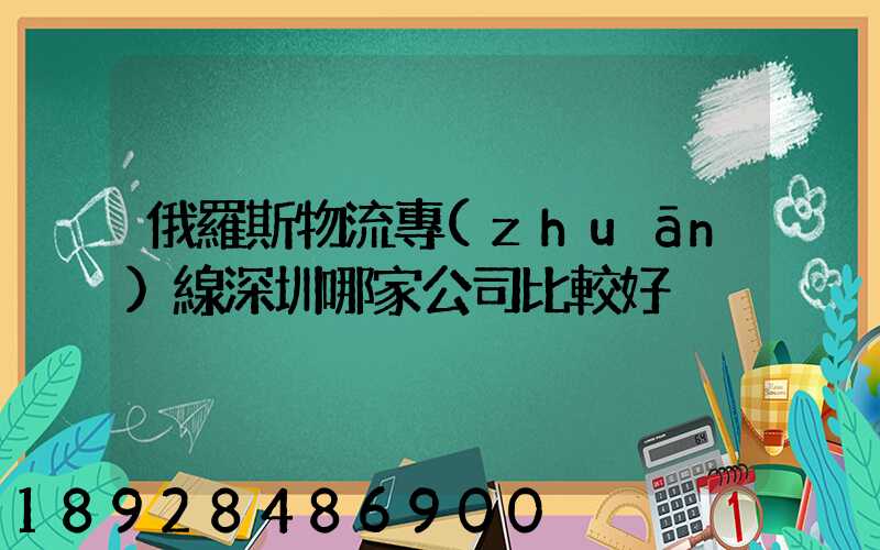 俄羅斯物流專(zhuān)線深圳哪家公司比較好