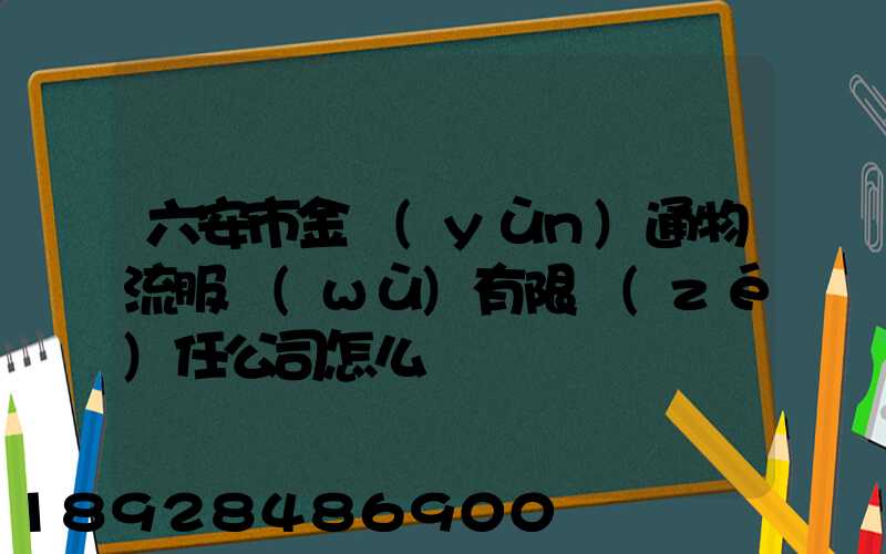 六安市金運(yùn)通物流服務(wù)有限責(zé)任公司怎么樣