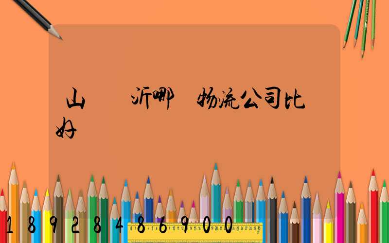 山東臨沂哪個物流公司比較好