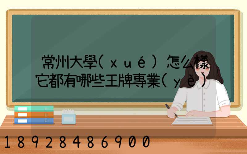 常州大學(xué)怎么樣它都有哪些王牌專業(yè)