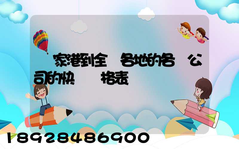 張家港到全國各地的各個公司的快遞價格表