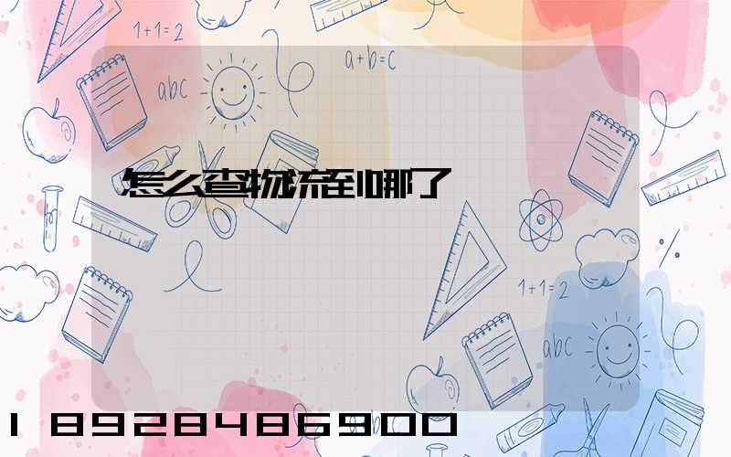 怎么查物流到哪了