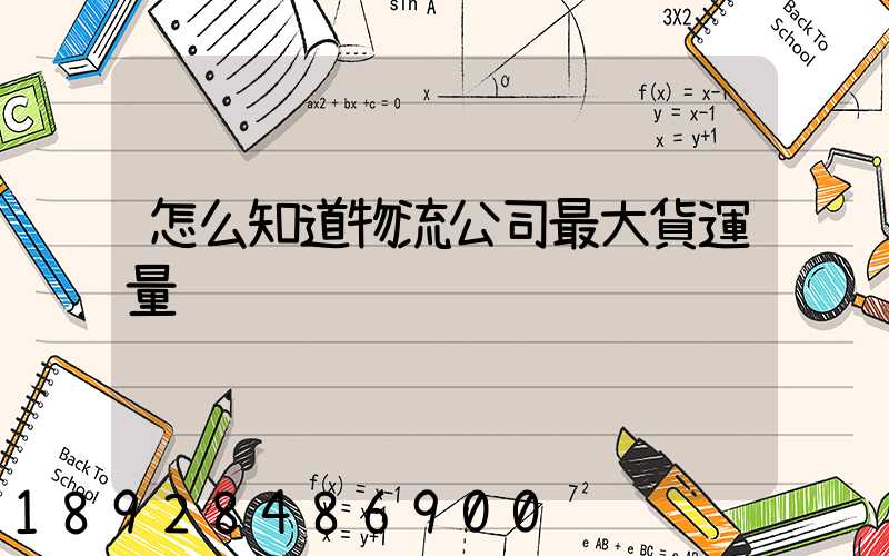 怎么知道物流公司最大貨運量