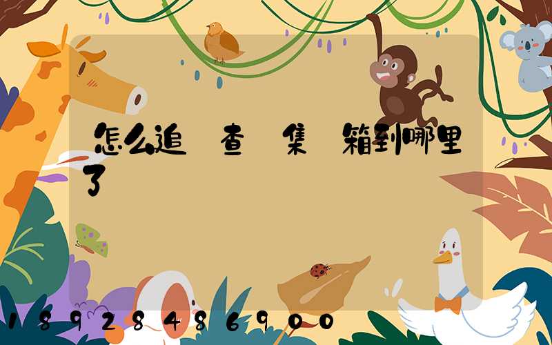 怎么追蹤查詢集裝箱到哪里了