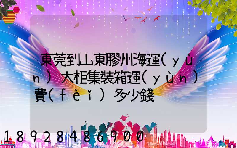 東莞到山東膠州海運(yùn)大柜集裝箱運(yùn)費(fèi)多少錢