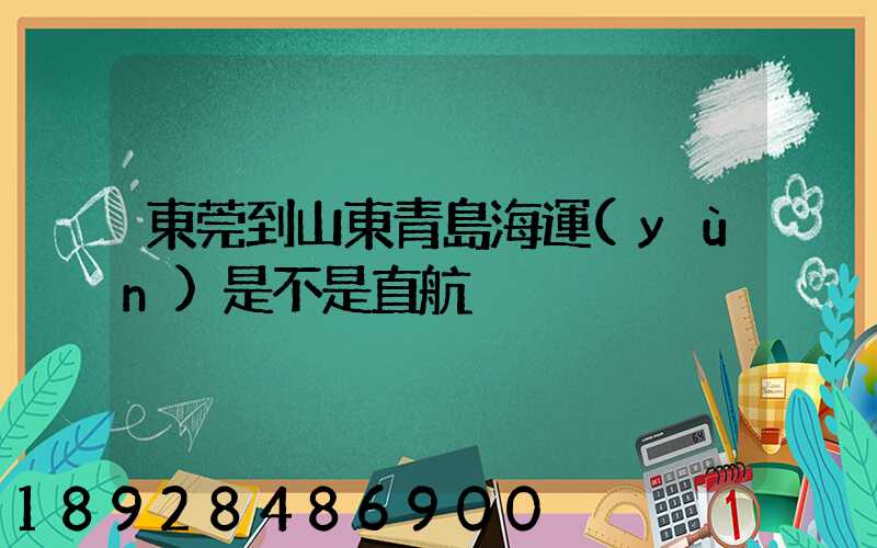 東莞到山東青島海運(yùn)是不是直航