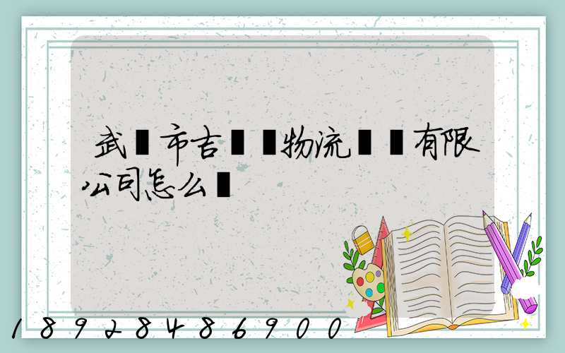 武漢市吉誠達物流運輸有限公司怎么樣