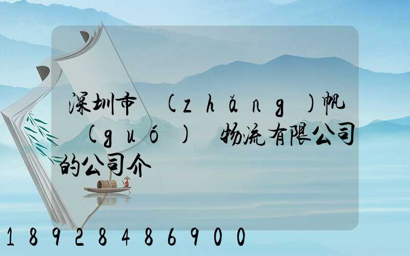 深圳市長(zhǎng)帆國(guó)際物流有限公司的公司介紹