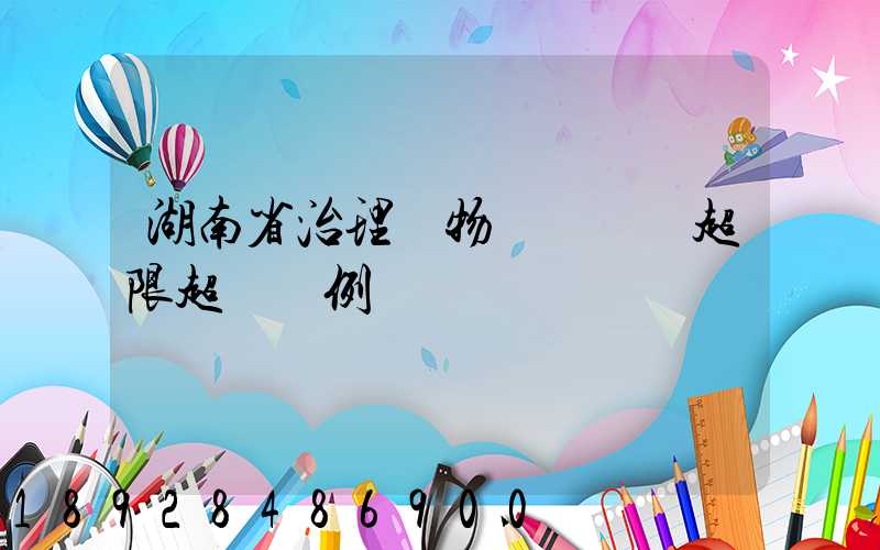 湖南省治理貨物運輸車輛超限超載條例