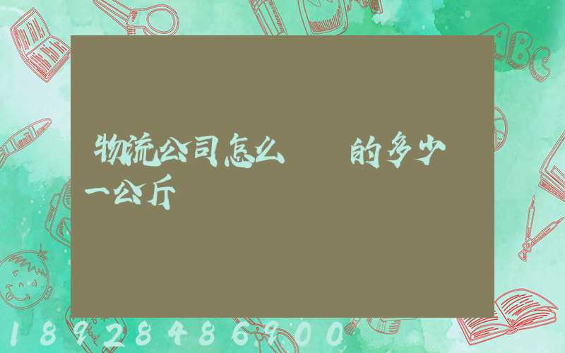 物流公司怎么計費的多少錢一公斤