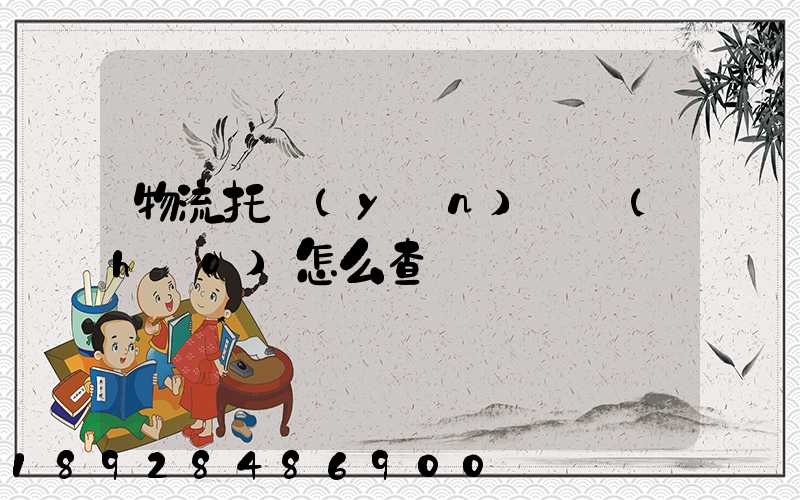 物流托運(yùn)單號(hào)怎么查詢