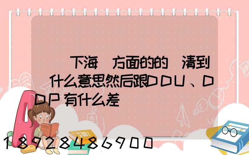 請問下海運方面的的雙清到門什么意思然后跟DDU、DDP有什么差別